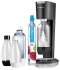 Сифон для газирования воды SodaStream Genesis (черный) в комплекте 2 литровые бутылки, 2 поллитровые 